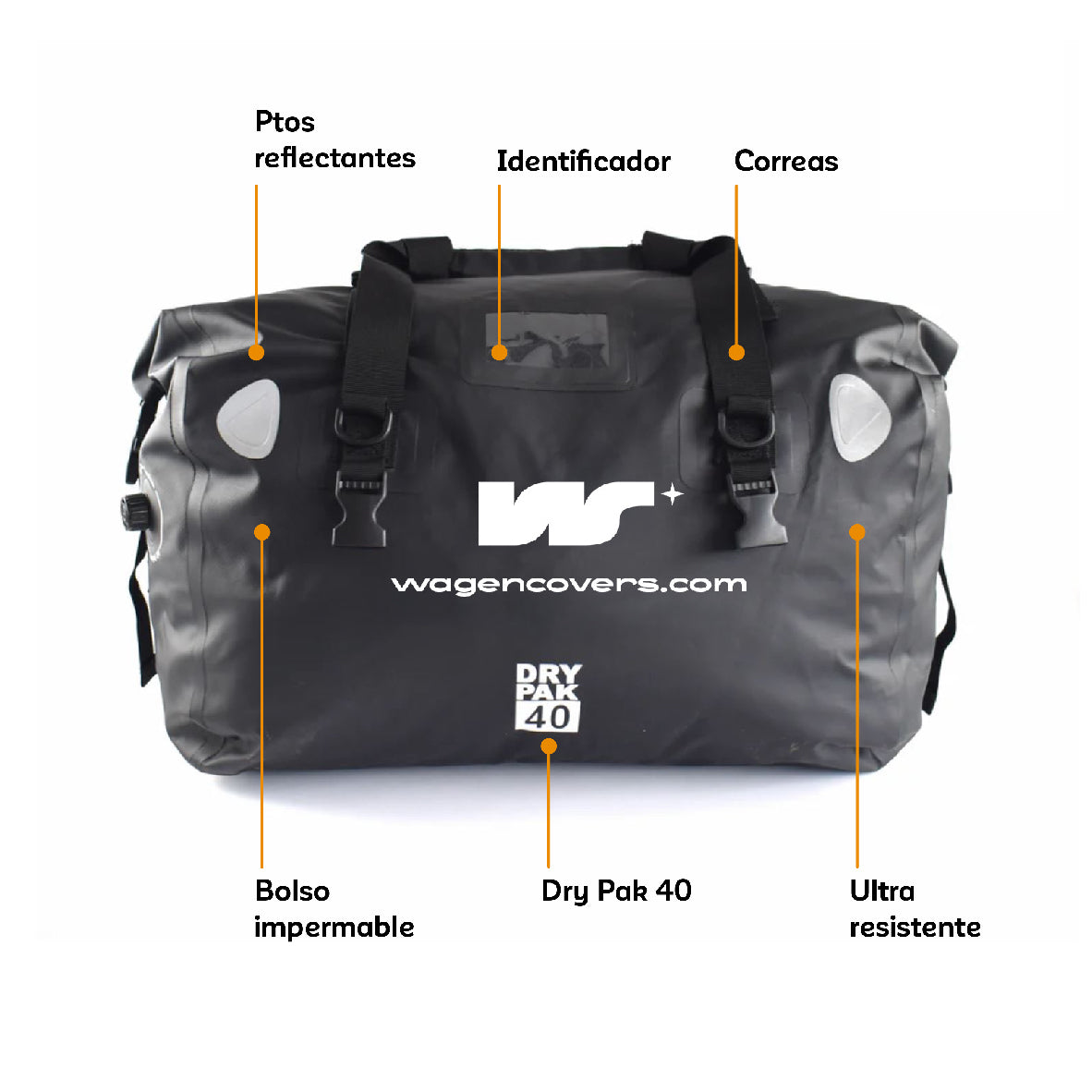 Bolso Impermeable Dry Pack Moto con Anclajes front