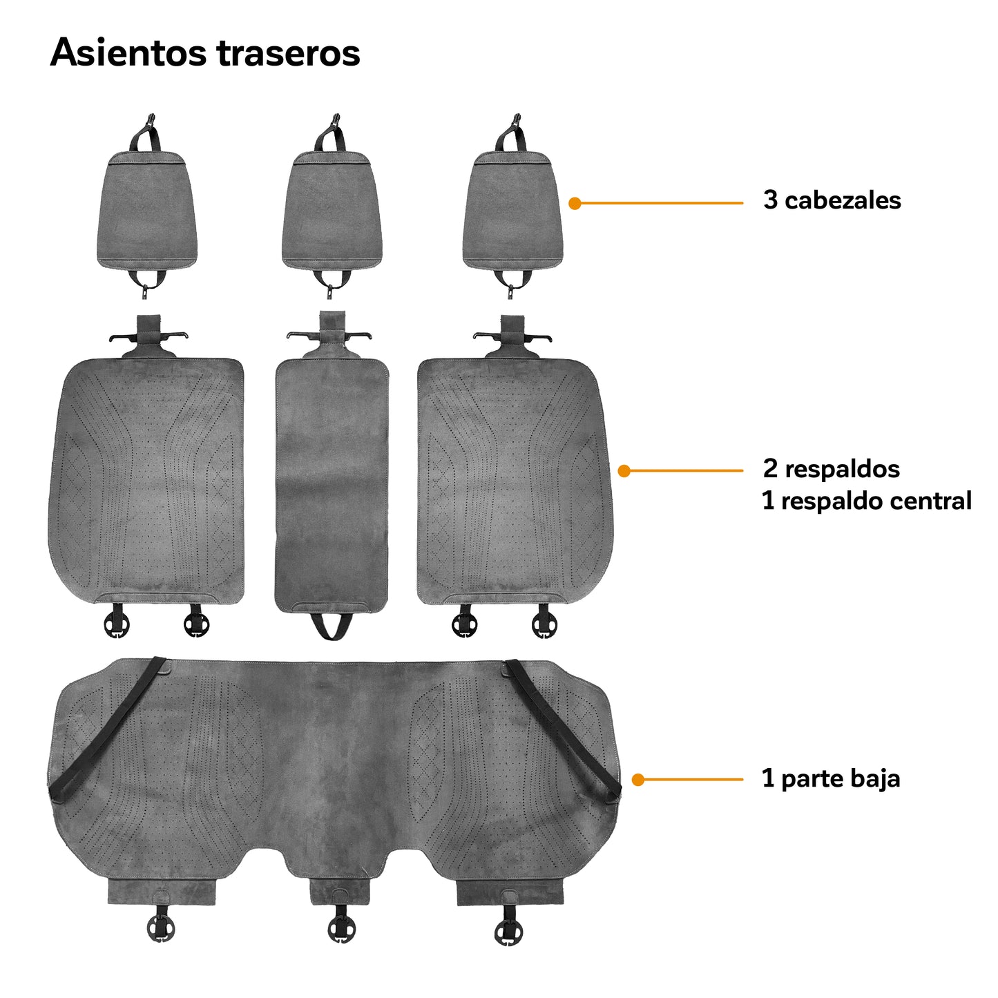 Fundas de Asientos para Auto Basic - Set Completo