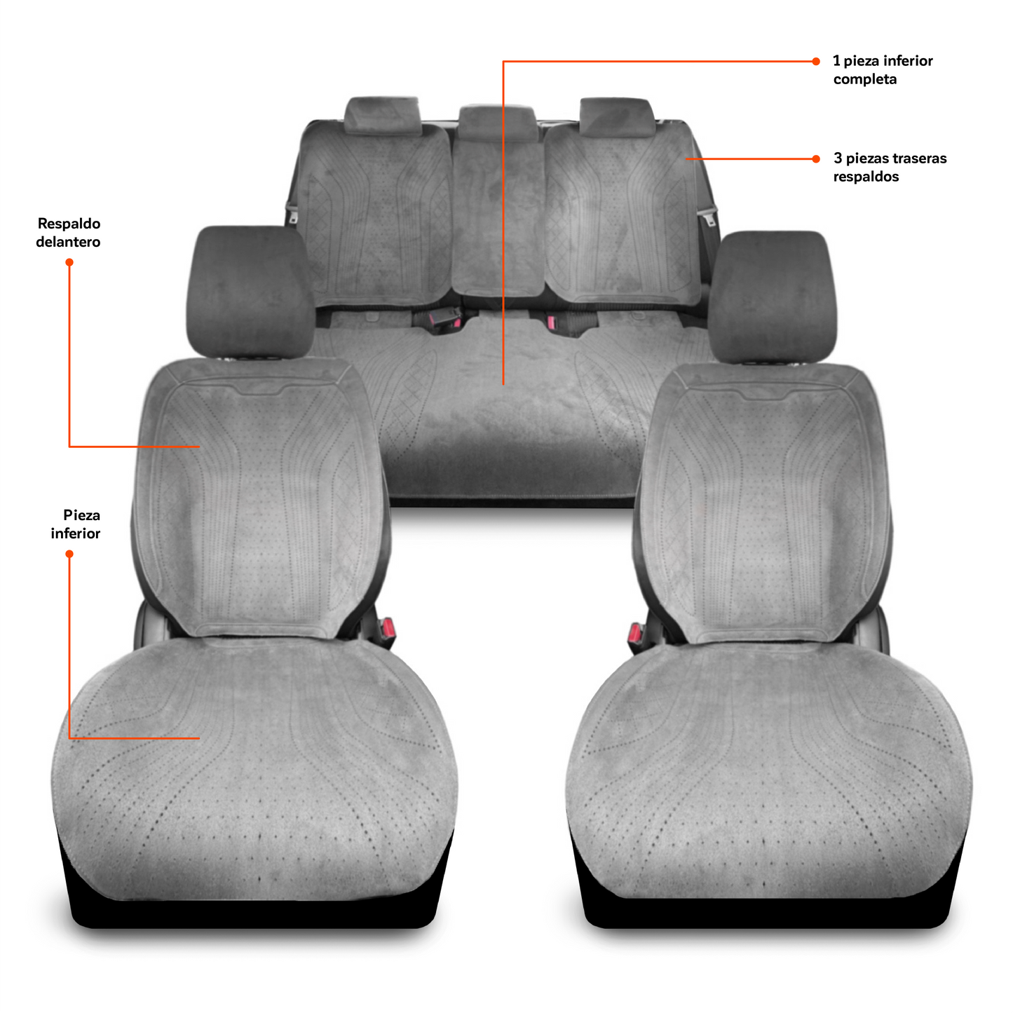 Fundas de Asientos para Auto Basic - Set Completo