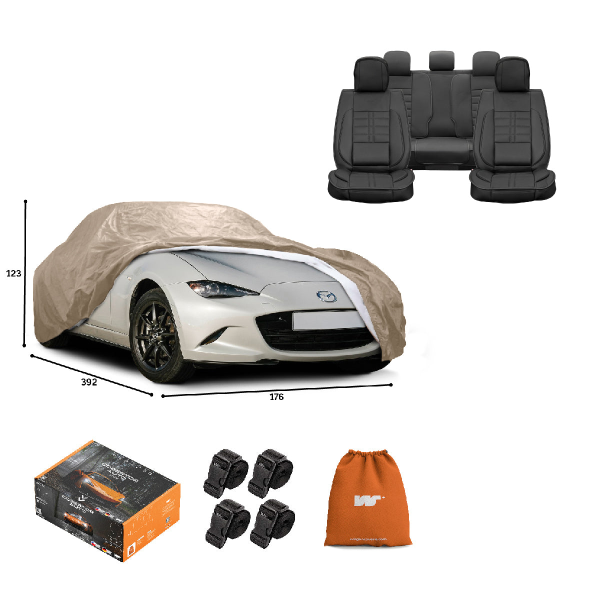 Pack Cobertor de Auto Deluxe + Funda de Asiento (20% OFF)
