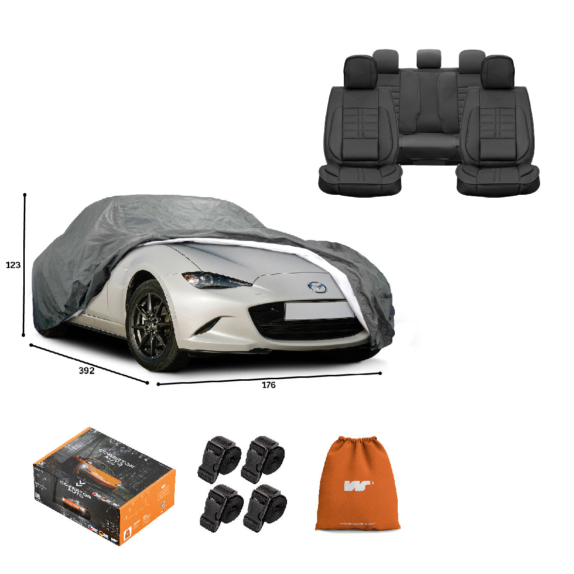 Pack Cobertor de Auto Deluxe + Funda de Asiento (20% OFF)